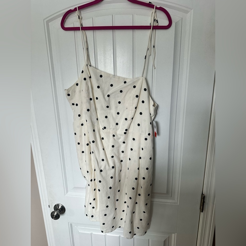 Plus Size Cream and Black Polka Dot Dress